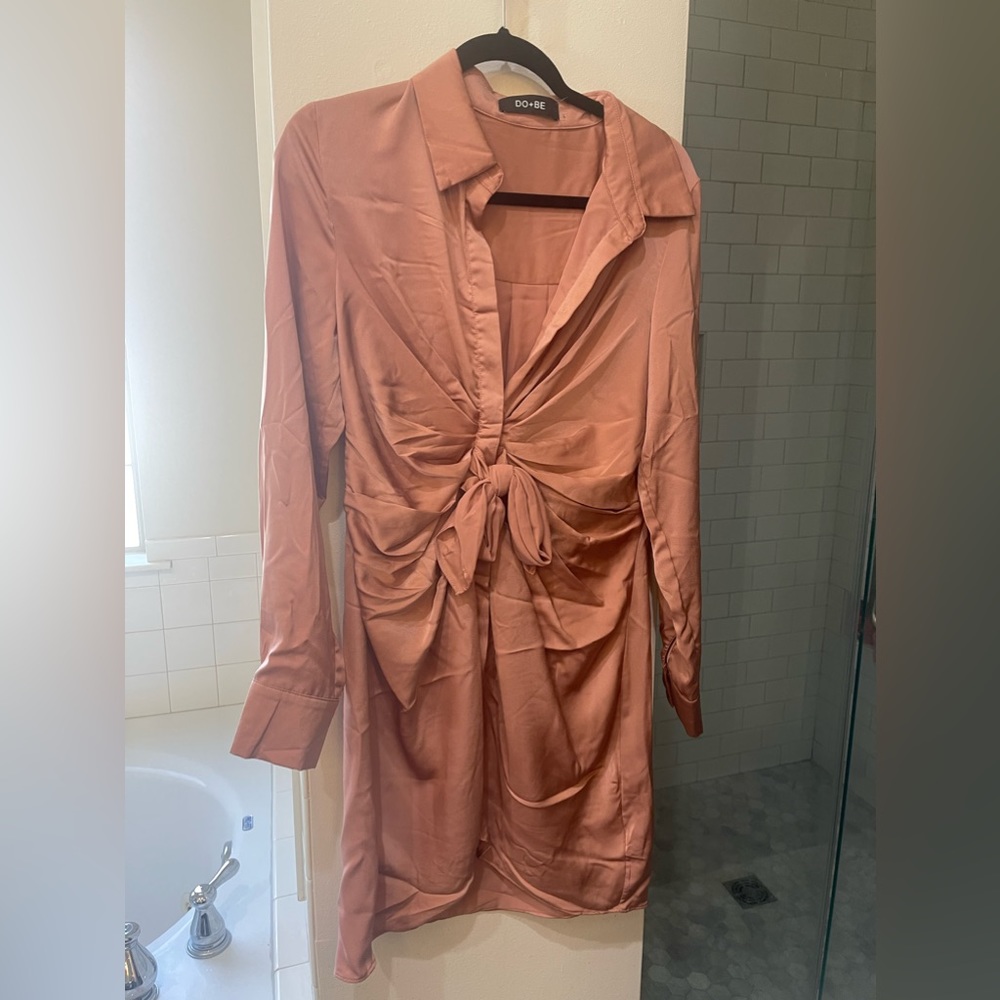 Long Sleeve Silk Dress